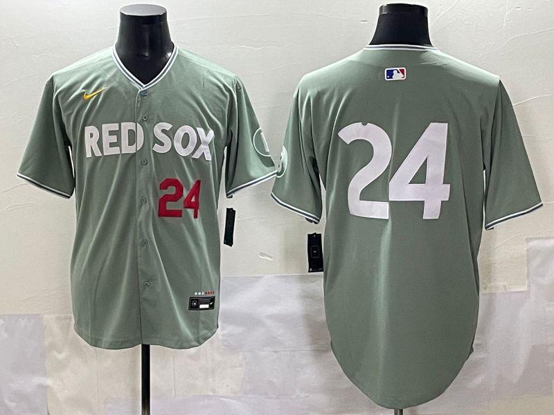 Men 2025 Boston Red Sox #24 No Name Light Green Joint Name Nike MLB Jersey style 3